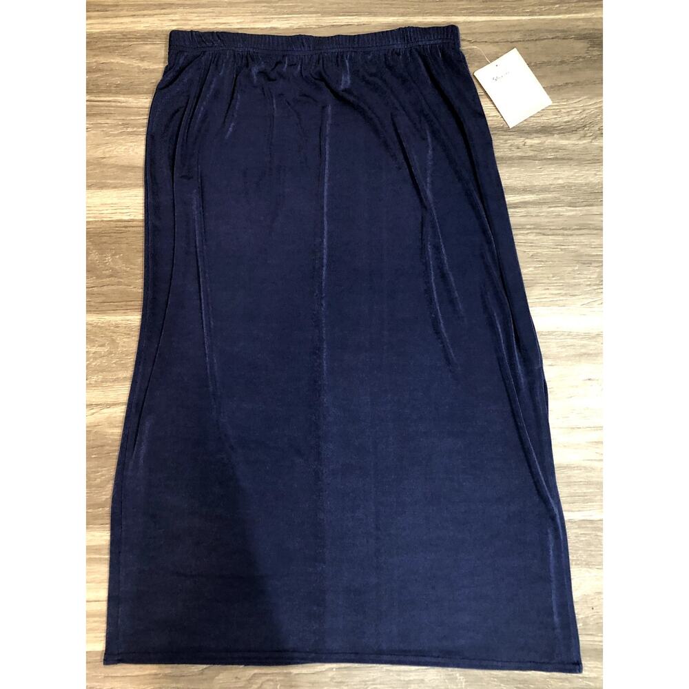 Vintage Kathie Lee Woman Size 18W-20W Indigo Blue Elastic Waist Skirt New